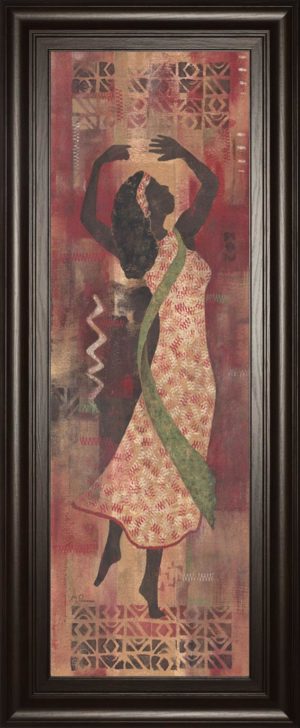 18 in. x 42 in. “Graceful Reflection I” By Maria Donovan Framed Print Wall Art