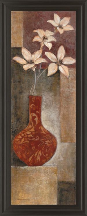 18 in. x 42 in. “Baroque Floral I” By Rosie Abrahams Framed Print Wall Art
