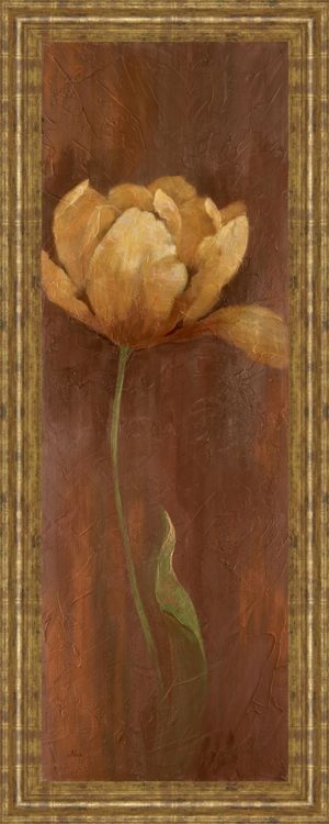 18 in. x 42 in. “Golden Tulip I” By Nan Framed Print Wall Art