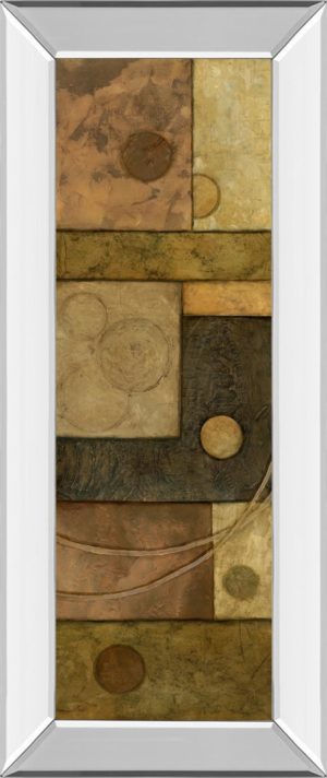 18 in. x 42 in. “Circle Game I” By Norm Olson Mirror Framed Print Wall Art