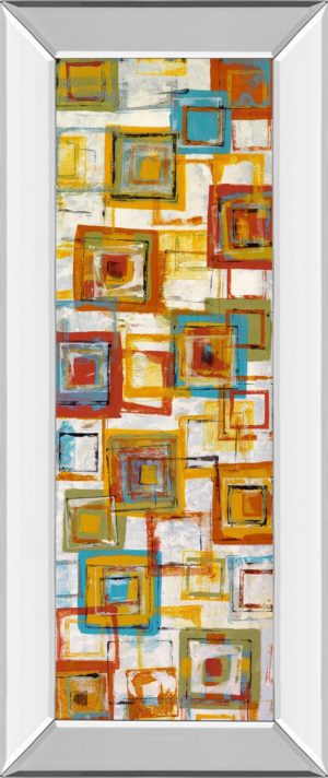 18 in. x 42 in. “Square Abstract” Mirror Framed Print Wall Art