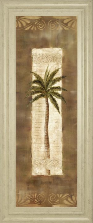 18 in. x 42 in. “Scroll Palm Il” By Carol Robinson Framed Print Wall Art
