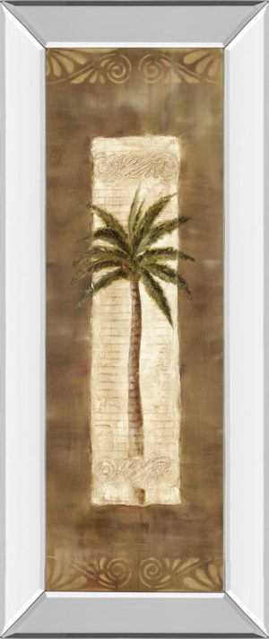 18 in. x 42 in. “Scroll Palm Il” By Carol Robinson Mirror Framed Print Wall Art
