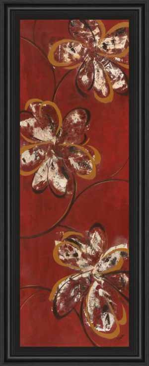 18 in. x 42 in. “Flowers Dancing Il” By Katrina Craven Framed Print Wall Art