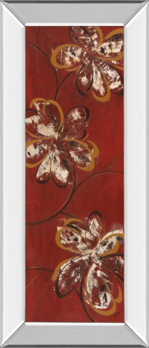 18 in. x 42 in. “Flowers Dancing Il” By Katrina Craven Mirror Framed Print Wall Art