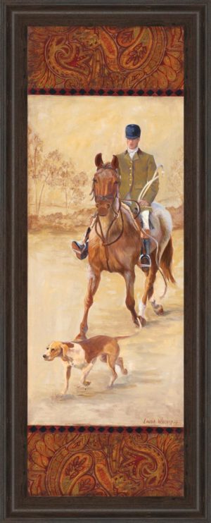 18 in. x 42 in. “On The Hunt Il” By Linda Wacaster Framed Print Wall Art