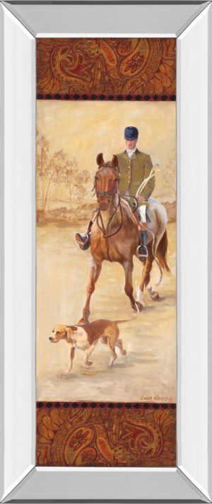 18 in. x 42 in. “On The Hunt Il” By Linda Wacaster Mirror Framed Print Wall Art