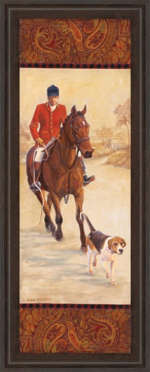 18 in. x 42 in. “On The Hunt I” By Linda Wacaster Framed Print Wall Art