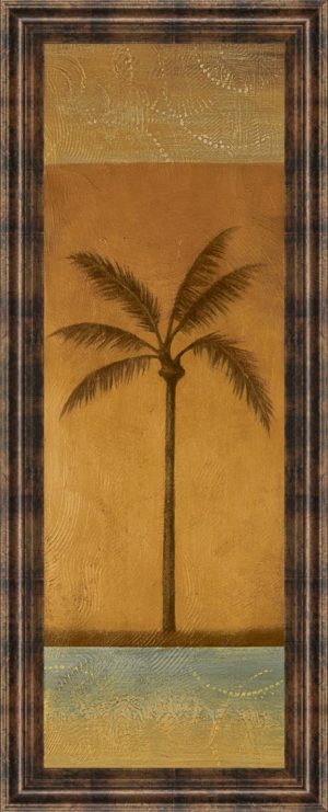 18 in. x 42 in. “Golden Palm I” By Jordan Grey Framed Print Wall Art