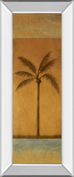 18 in. x 42 in. “Golden Palm I” By Jordan Grey Mirror Framed Print Wall Art