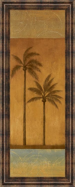 18 in. x 42 in. “Golden Palm Il” By Jordan Grey Framed Print Wall Art