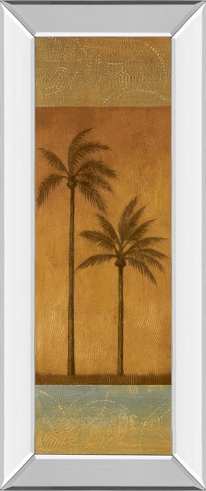 18 in. x 42 in. “Golden Palm Il” By Jordan Grey Mirror Framed Print Wall Art