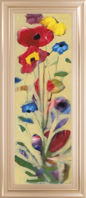 18 in. x 42 in. “Wildflower I” By Jennifer Zybala Framed Print Wall Art