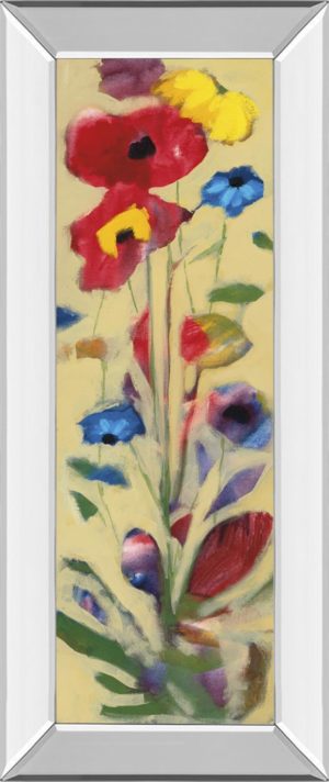 18 in. x 42 in. “Wildflower I” By Jennifer Zybala Mirror Framed Print Wall Art