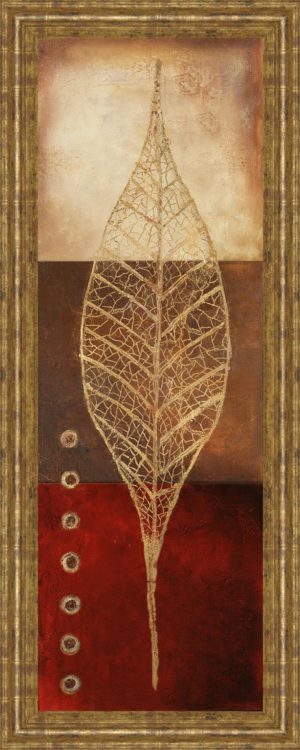 18 in. x 42 in. “Fossil Leaves Il” By Patricia Pinto Framed Print Wall Art