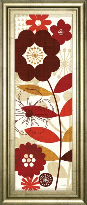 18 in. x 42 in. “Floral Pop Panel I” By Mo Mullan Framed Print Wall Art