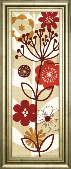 18 in. x 42 in. “Floral Pop Panel Il” By Mo Mullan Framed Print Wall Art