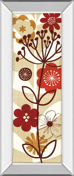 18 in. x 42 in. “Floral Pop Panel Il” By Mo Mullan Mirror Framed Print Wall Art