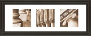 18 in. x 42 in. “Architectural Triptych I” By Tony Koukos Framed Print Wall Art