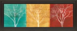 18 in. x 42 in. “Fallen Leaves” By Stephane Fontaine Framed Print Wall Art