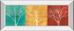18 in. x 42 in. “Fallen Leaves” By Stephane Fontaine Mirror Framed Print Wall Art