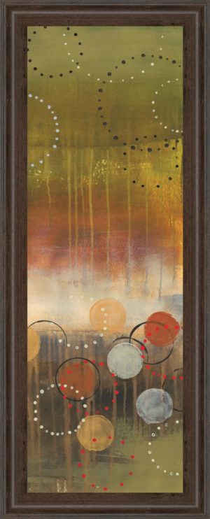 18 in. x 42 in. “Circles In Green Panel Il” By Jeni Lee Framed Print Wall Art