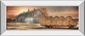 18 in. x 42 in. “Sunset On The Farm” By Lori Dieter Mirror Framed Print Wall Art