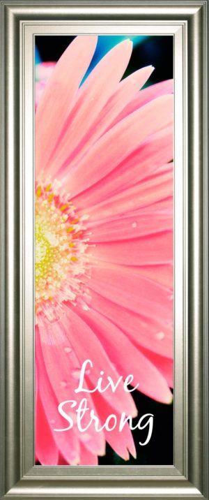 18 in. x 42 in. “Live Strong Daisy” By Susan Bryant Framed Print Wall Art