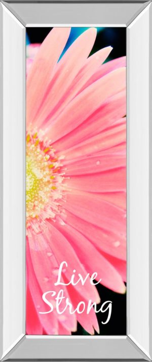 18 in. x 42 in. “Live Strong Daisy” By Susan Bryant Mirror Framed Print Wall Art
