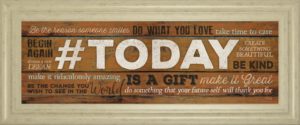 18 in. x 42 in. “Today Is A Gift” By Marla Rae Motivational Framed Print Wall Art