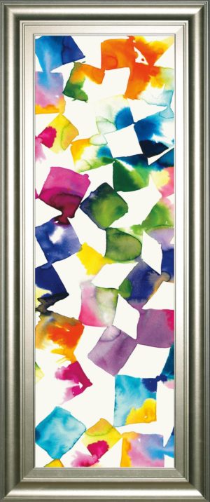 18 in. x 42 in. “Colorful Cubes Il” By Wild Apple Portfolio Framed Print Wall Art