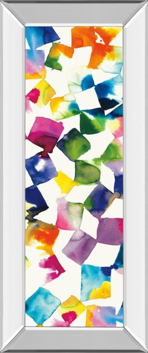 18 in. x 42 in. “Colorful Cubes Il” By Wild Apple Portfolio Mirror Framed Print Wall Art