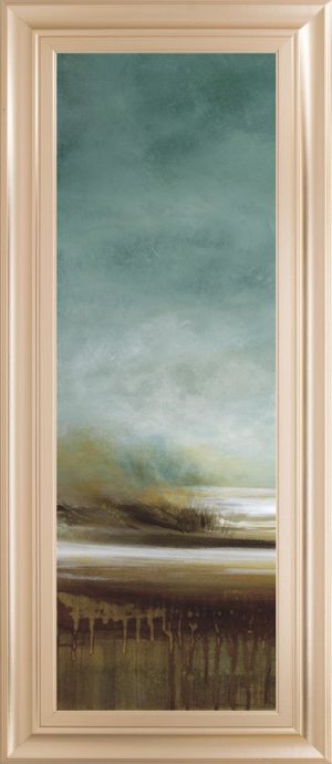 18 in. x 42 in. “New Horizons I” By Tesla Framed Print Wall Art