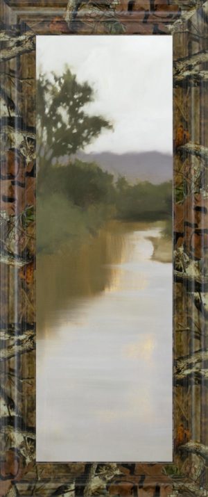 18 in. x 42 in. “River Journey” By Megan Lightell Framed Print Wall Art