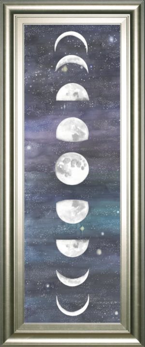 18 in. x 42 in. “Moon Chart I” By Naomi Mccavitt Framed Print Wall Art