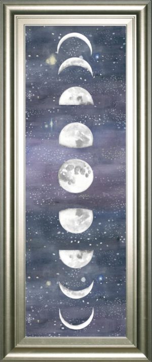 18 in. x 42 in. “Moon Chart Il” By Naomi Mccavitt Framed Print Wall Art
