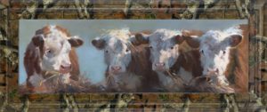 18 in. x 42 in. “Little Bull & The Babes” By Carolyne Hawley Framed Print Wall Art