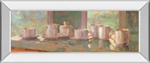 18 in. x 42 in. “Gathering Il” By Lorraine Vail Mirror Framed Print Wall Art