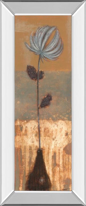 18 in. x 42 in. “Solitary Flower Il” By Norman Wyatt Mirror Framed Print Wall Art