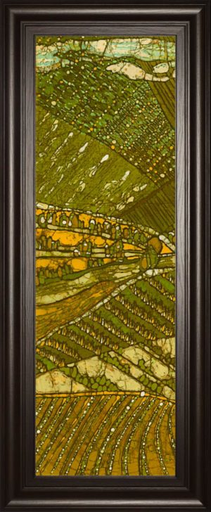 18 in. x 42 in. “Vineyard Batik I” By Andrea Davis Framed Print Wall Art