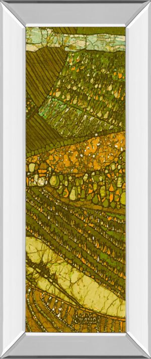 18 in. x 42 in. “Vineyard Batik Il” By Andrea Davis Mirror Framed Print Wall Art