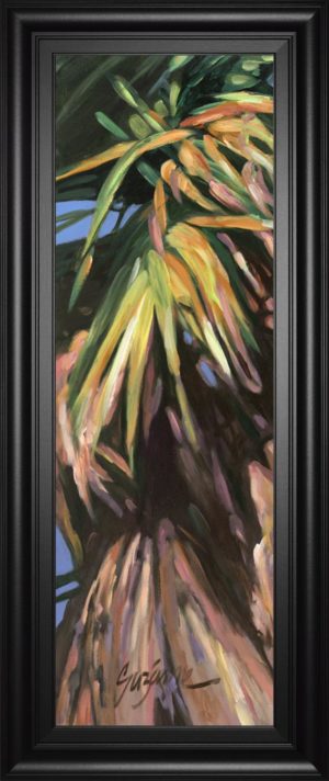 18 in. x 42 in. “Wild Palm I” By Suzanne Wilkins Framed Print Wall Art