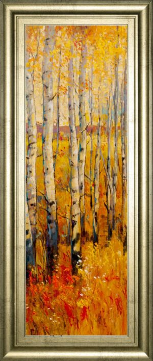 18 in. x 42 in. “Vivid Birch Forest Il” By Tim Otoole Framed Print Wall Art