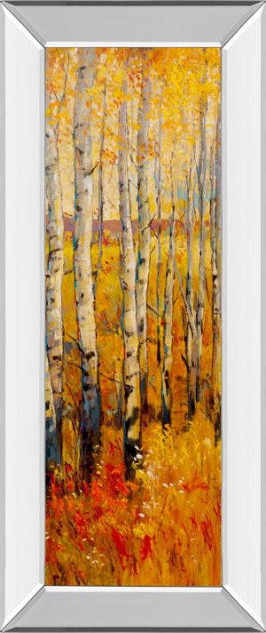 18 in. x 42 in. “Vivid Birch Forest Il” By Tim Otoole Mirror Framed Print Wall Art