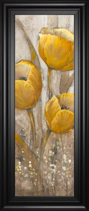 18 in. x 42 in. “Ochre Tulips Il” By Tim Otoole Framed Print Wall Art