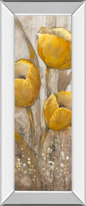 18 in. x 42 in. “Ochre Tulips Il” By Tim Otoole Mirror Framed Print Wall Art