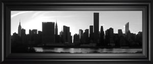 18 in. x 42 in. “Panorama Of NYC VI” By Jeff Pica Framed Print Wall Art