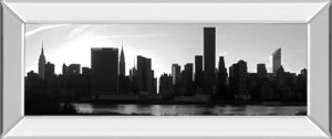 18 in. x 42 in. “Panorama Of NYC VI” By Jeff Pica Mirror Framed Print Wall Art