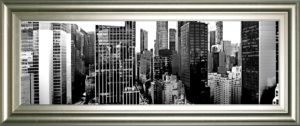 18 in. x 42 in. “Panorama Of NYC VIl” By Jeff Pica Framed Print Wall Art