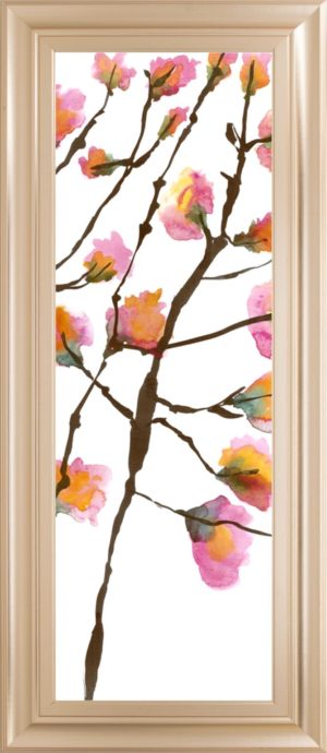 18 in. x 42 in. “Inky Blossoms II” By Deborah Velasquez Framed Print Wall Art